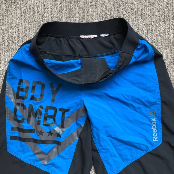 Men's Small Reebok Crossfit Training Shorts Blue Black - Picture 2 of 4